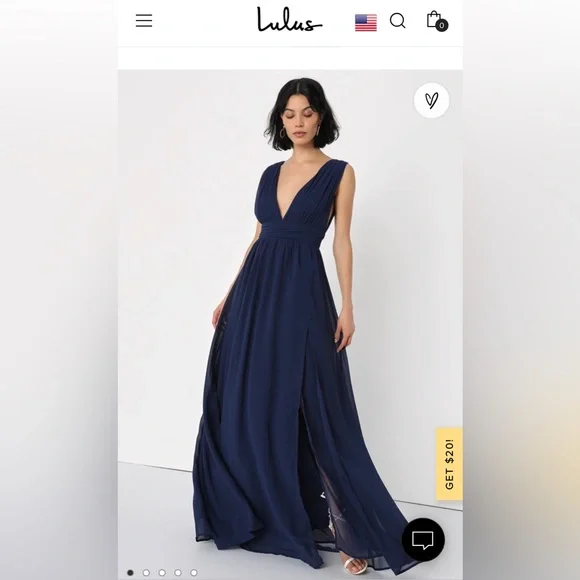 NWT Lulus Heavenly Hues Navy Blue Maxi Dress
